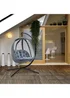 Outsunny Grey Hanging Egg Chair Folding Texteline Swing Hammock - One Size Image 1