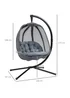 Outsunny Grey Hanging Egg Chair Folding Texteline Swing Hammock - One Size Image 3