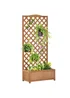 Outsunny Brown Garden Wooden Planter Box (76x36x170cm) - One Size Image 2