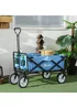 Outsunny Blue Folding Outdoor Storage Trolley Cart (90L) - One Size Image 1