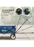 Outsunny Folding Outdoor Storage Trolley Cart Bag Telescopic Handle Brakes Navy Blue - One Size Image 5