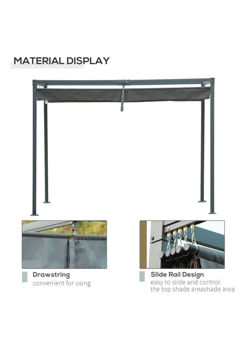 Outsunny Grey Metal Outdoor Pergola (3 x 2m) - One Size Image 4