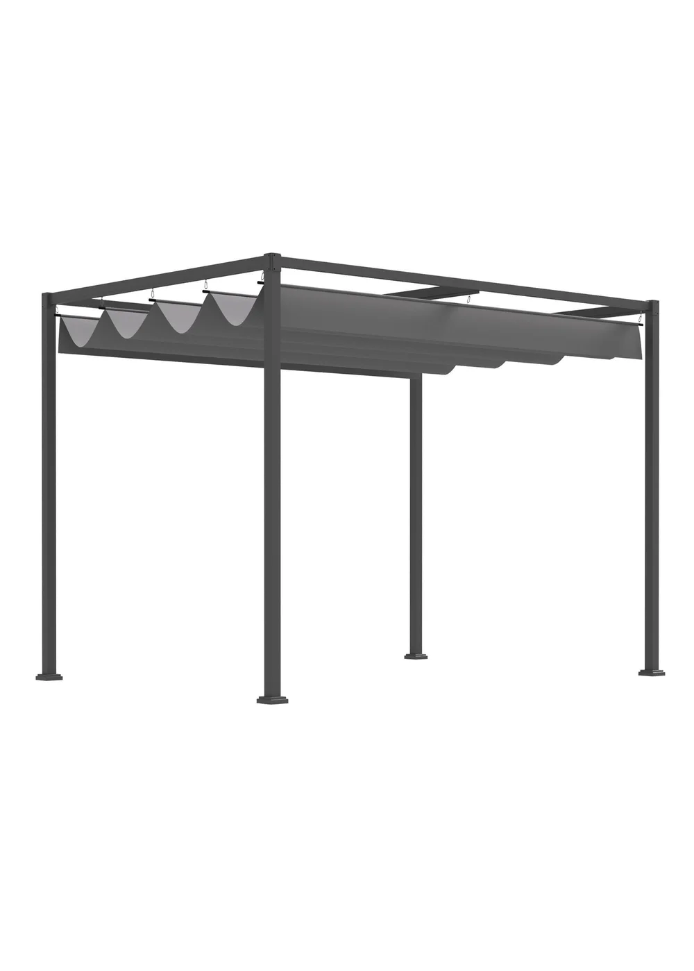 Outsunny Grey Metal Outdoor Pergola (3 x 2m) - One Size Image 2