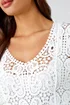 Roman White Cotton Crochet Tunic Top - Size 10 Image 4