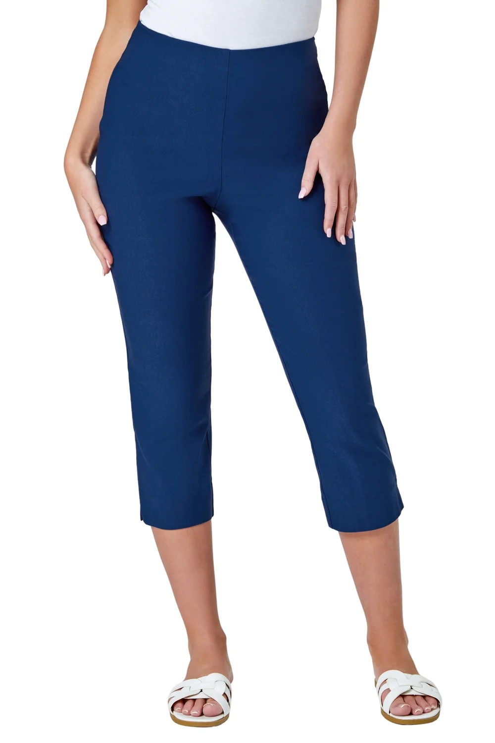 Roman Midnight Blue Petite Cropped Stretch Trouser - 14 Image 2