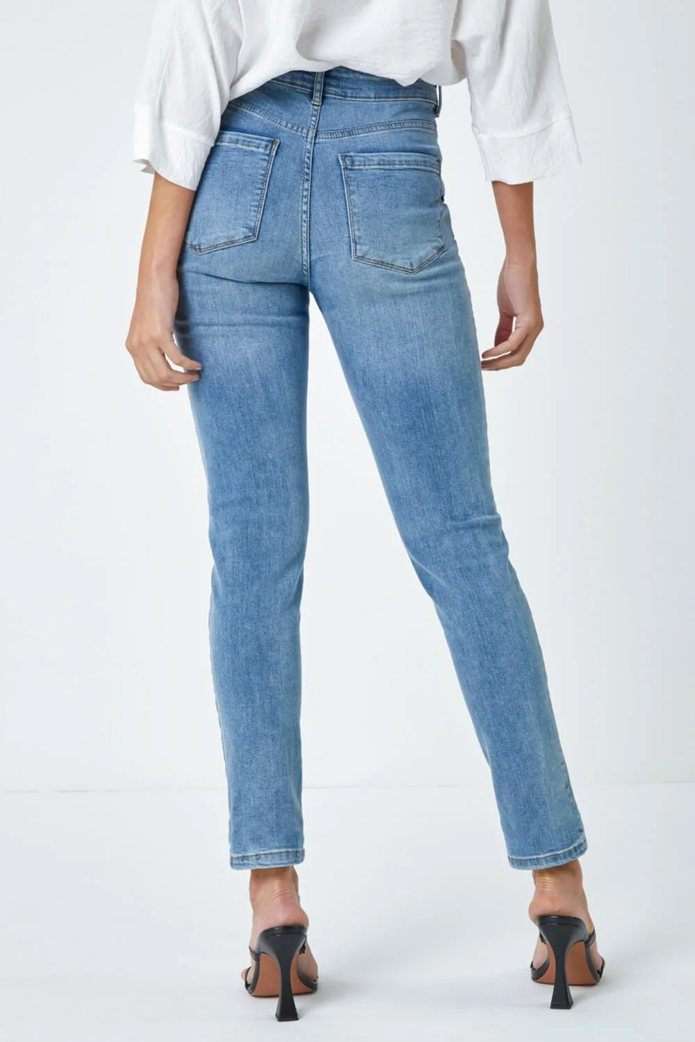 Roman Blue Slim Leg Stretch Mom Jeans - 20 Image 3