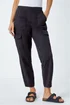 Roman Black Casual Elastic Waist Cargo Stretch Trousers - 14 Image 4