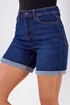 Roman Indigo Stretch Denim Mom Shorts - 18 Image 1