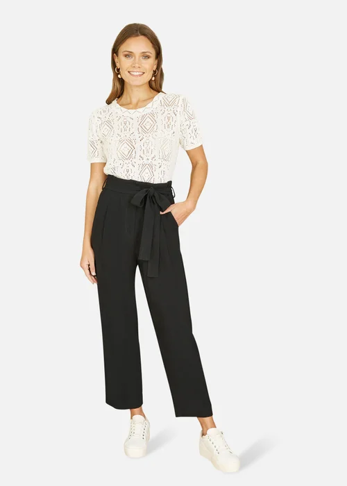 Yumi Ivory Cotton Crochet Knitted Top - Medium Image 2