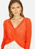 Yumi Orange Crochet Cotton Twisted Bolero Top - Small Image 2