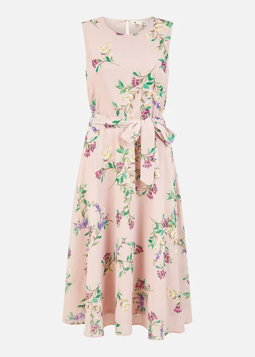 Yumi Blush Floral Print Midi Skater Dress - 16 Image 3