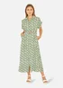 Yumi Green Viscose Midi Shirt Dress With Matching Belt - 8 Image 1