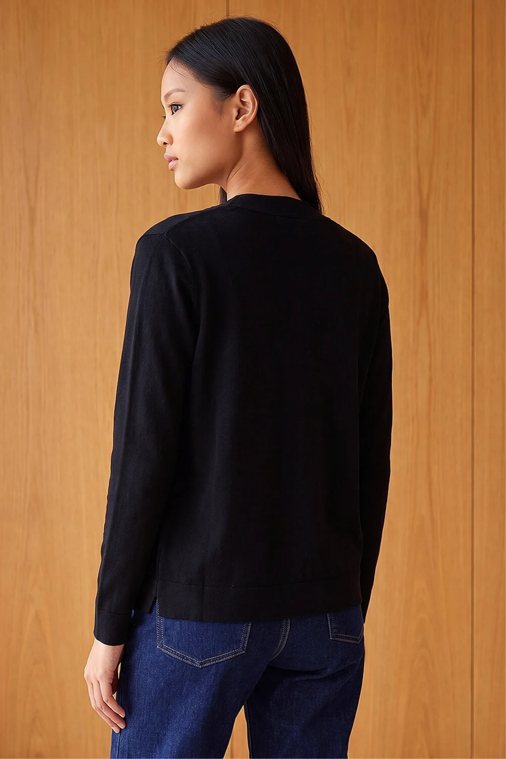 Roman Black Petite Plain Stretch Cardigan - 8 Image 2