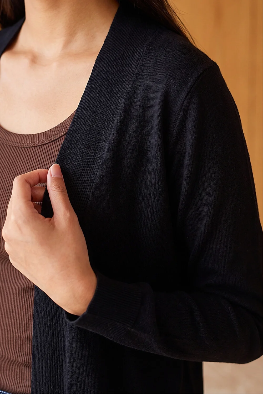 Roman Black Petite Plain Stretch Cardigan - 8 Image 4