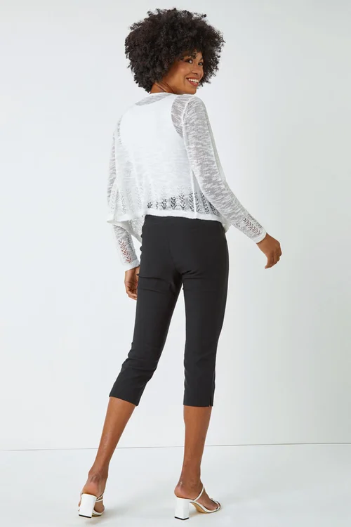 Roman Ivory Lightweight Knitted Shrug - Size 20 Image 3