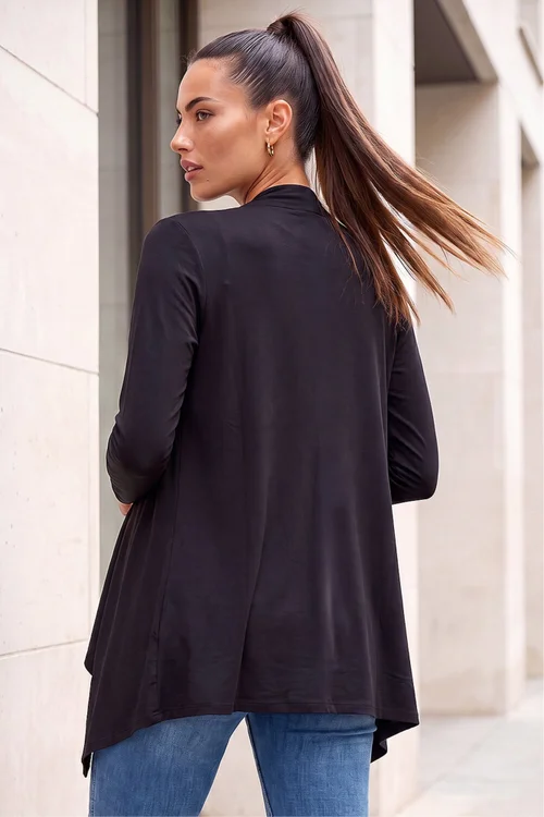 Roman Black Waterfall Front Jersey Cardigan - 14 Image 3