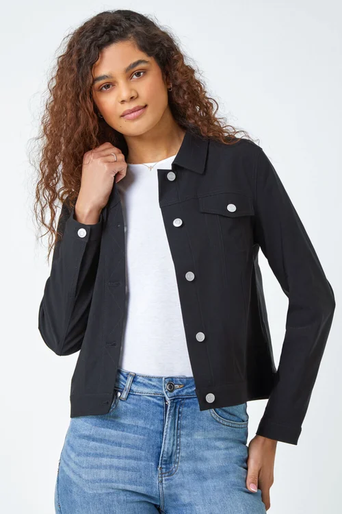 Roman Black Stretch Pocket Detail Jacket - 14 Image 1