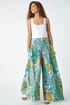 Roman Aqua Paisley Elastic Waist Palazzo Trousers - One Size Image 2