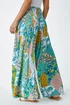 Roman Aqua Paisley Elastic Waist Palazzo Trousers - One Size Image 4