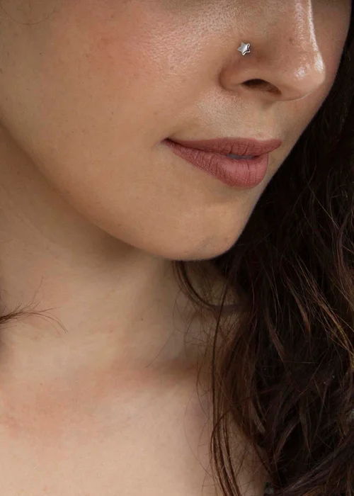 Golden Moments Sterling Silver Polished Star Nose Stud - One Size Image 3