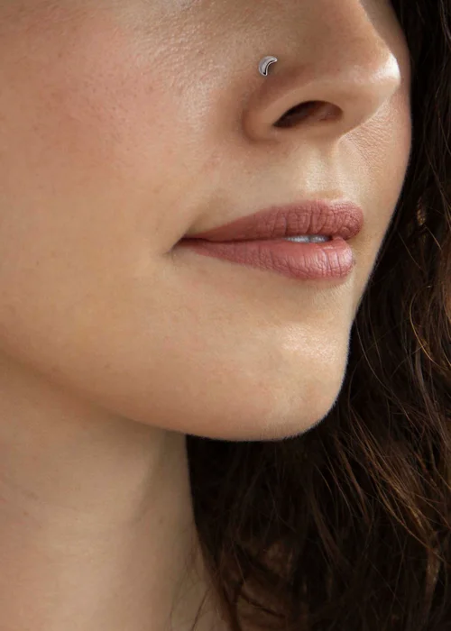 Golden Moments Sterling Silver Polished Moon Nose Stud - One Size Image 3