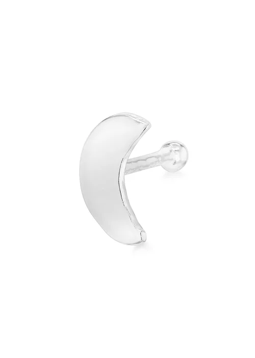 Golden Moments Sterling Silver Polished Moon Nose Stud - One Size Image 1