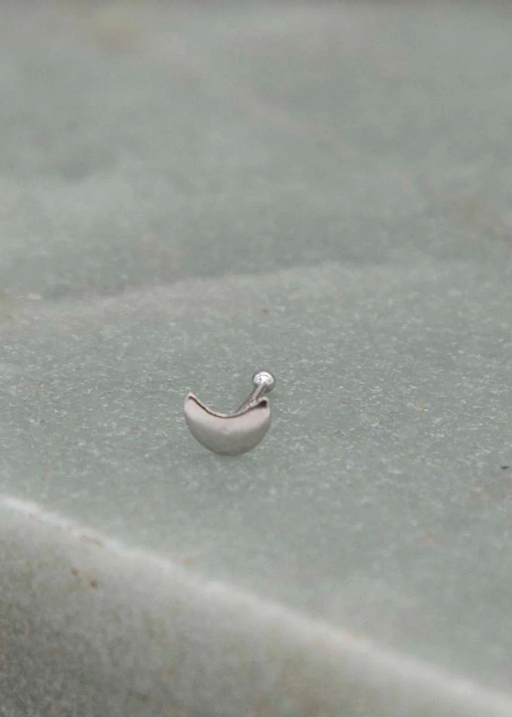 Golden Moments Sterling Silver Polished Moon Nose Stud - One Size Image 2