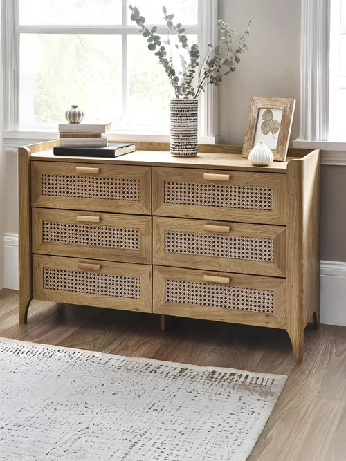 Julian Bowen Brown Sydney 6 Drawer Wide Chest (75 x 120 x 41cm) - No Size Image 1