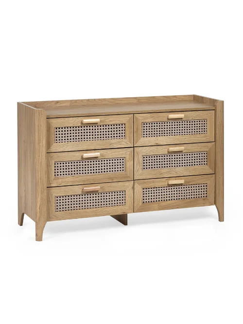 Julian Bowen Brown Sydney 6 Drawer Wide Chest (75 x 120 x 41cm) - No Size Image 3