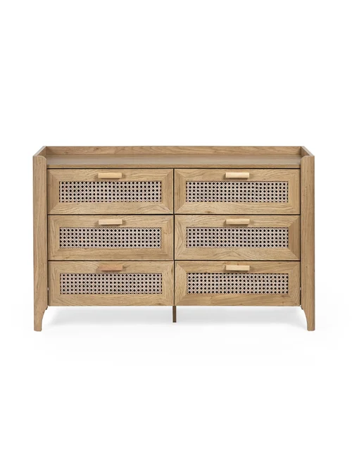 Julian Bowen Brown Sydney 6 Drawer Wide Chest (75 x 120 x 41cm) - No Size Image 4