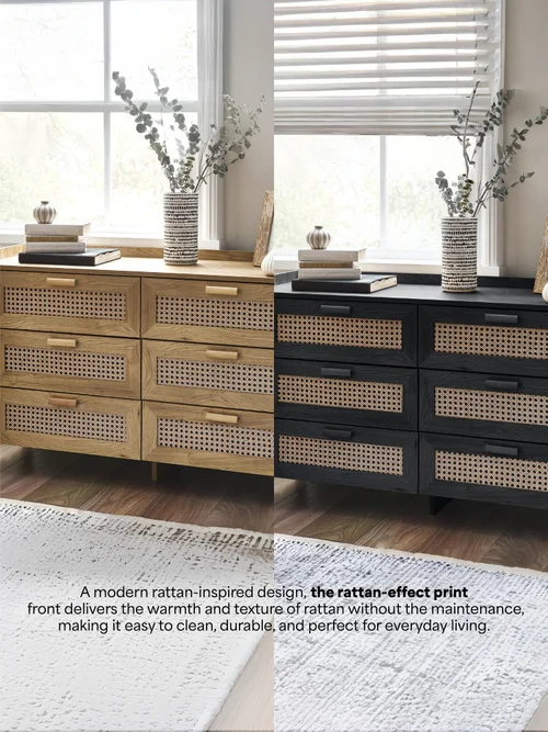 Julian Bowen Brown Sydney 6 Drawer Wide Chest (75 x 120 x 41cm) - No Size Image 2