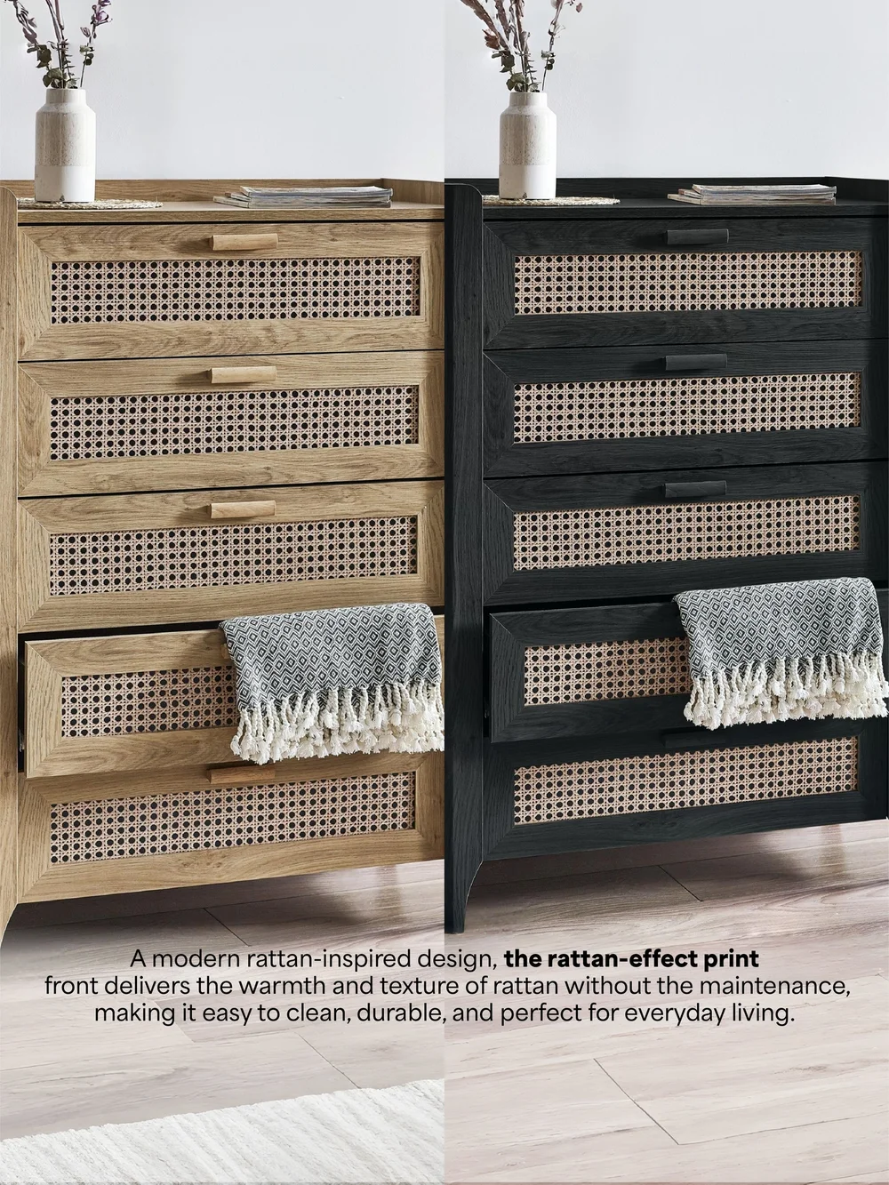 Julian Bowen Brown Sydney 5 Drawer Chest (120 x 80 x 41cm) - No Size Image 2