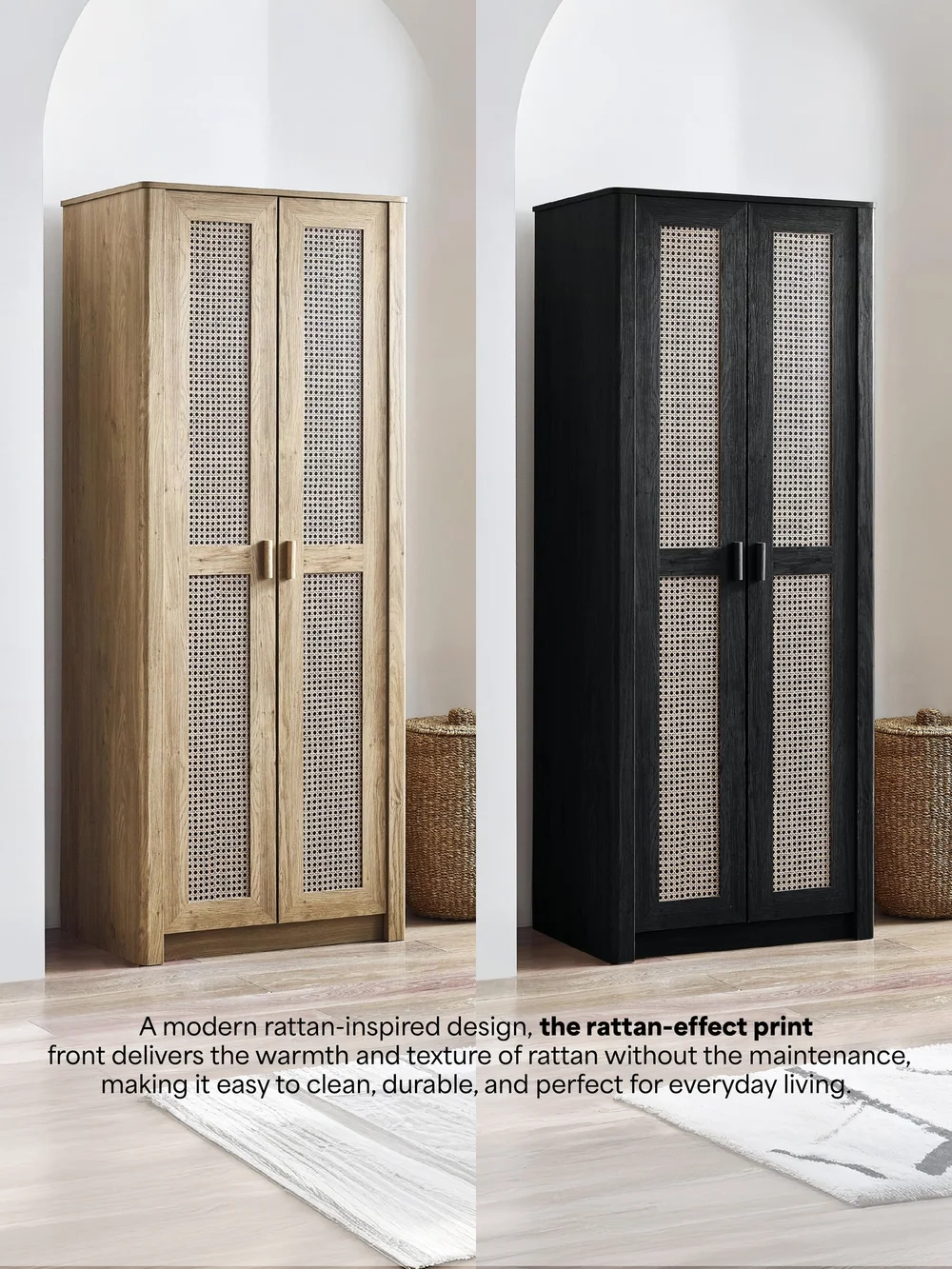 Julian Bowen Brown Sydney 2 Door Wardrobe (202 x 88 x 55cm) - No Size Image 2