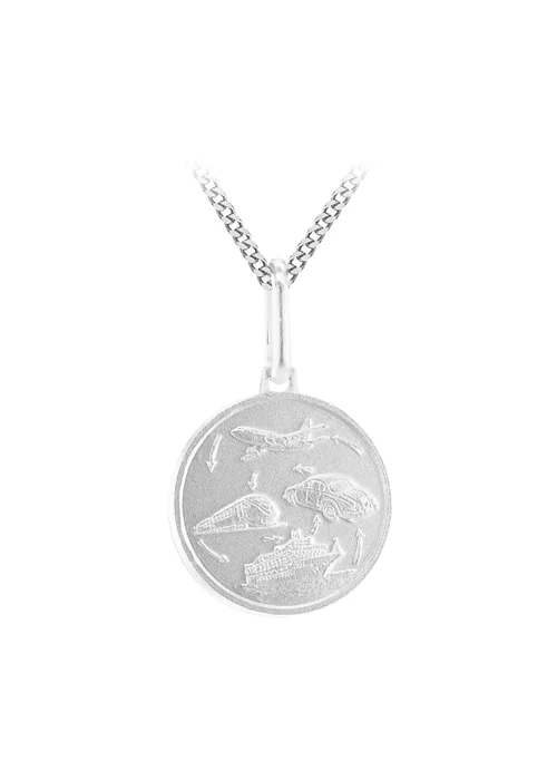 Golden Moments Sterling Silver St. Christopher Travel Necklace - One Size Image 4
