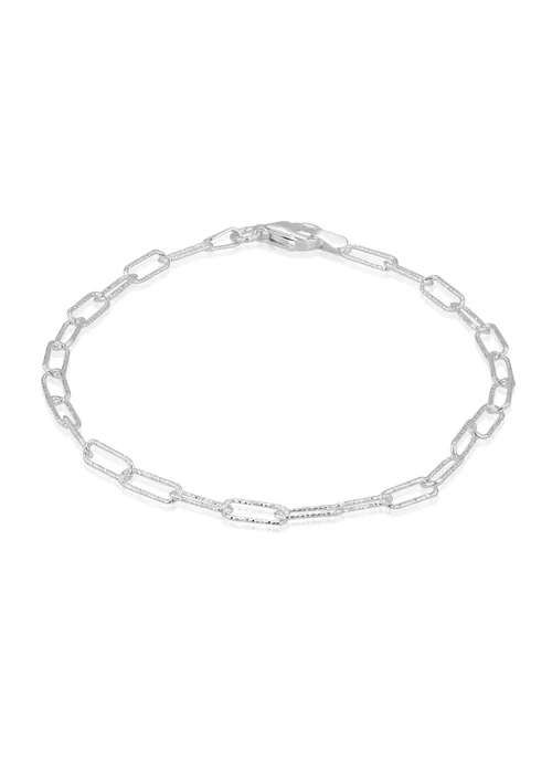 Golden Moments Sterling Silver Diamond Cut Thin Paper Bracelet - One Size Image 1