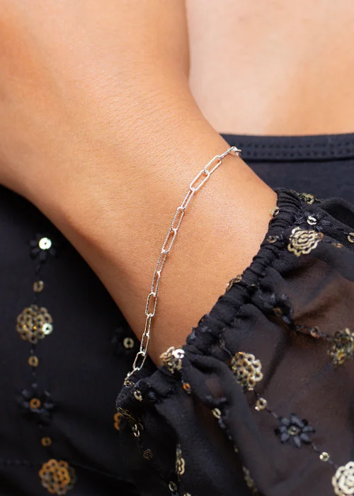 Golden Moments Sterling Silver Diamond Cut Thin Paper Bracelet - One Size Image 3