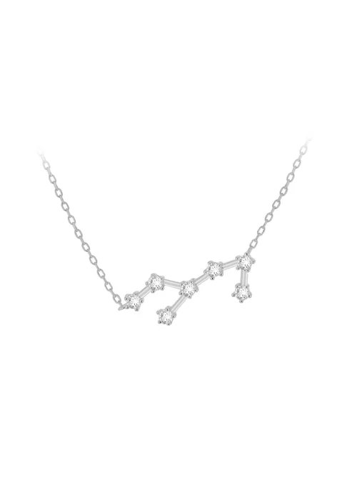 Golden Moments Sterling Silver Virgo Star Constellation Necklace - One Size Image 1
