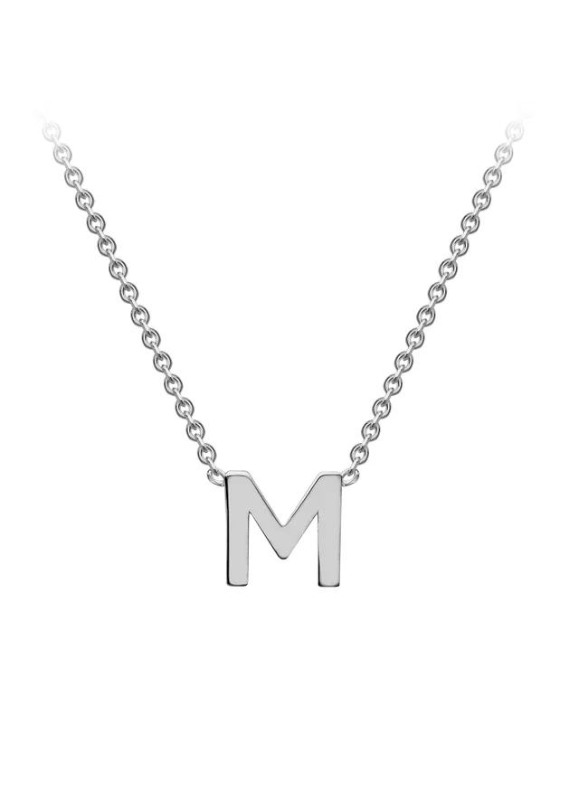 Golden Moments Sterling Silver 'M' Initial Necklace