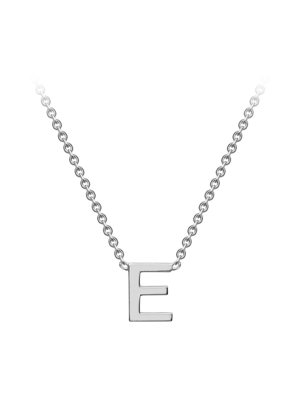 Golden Moments Sterling Silver 'E' Initial Necklace - E Image 1