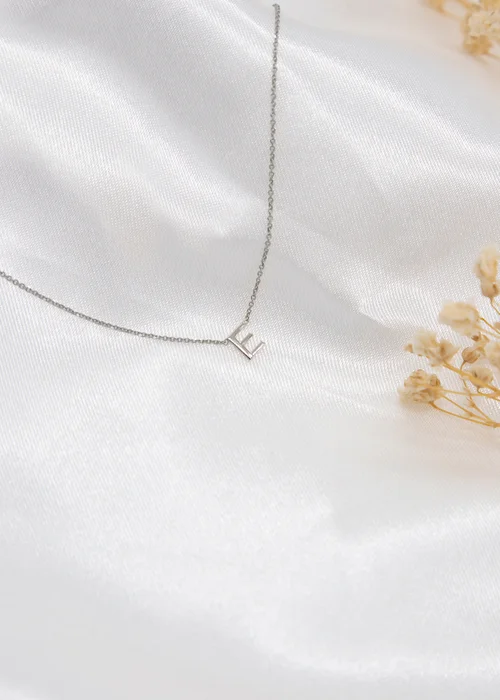 Golden Moments Sterling Silver 'E' Initial Necklace - E Image 2