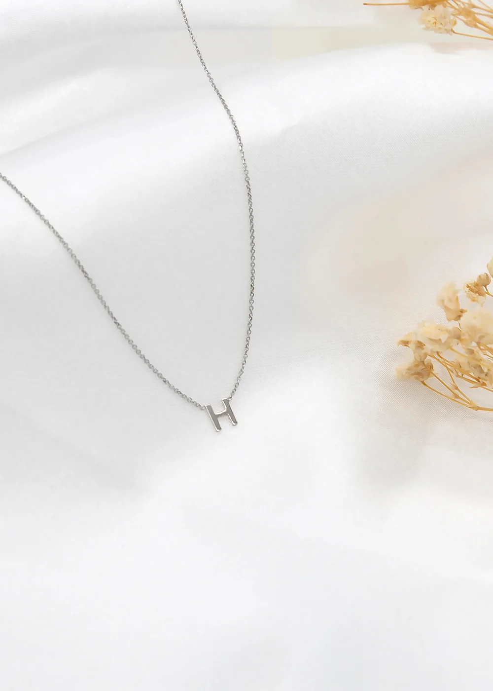 Golden Moments Sterling Silver 'H' Initial Necklace - H Image 2