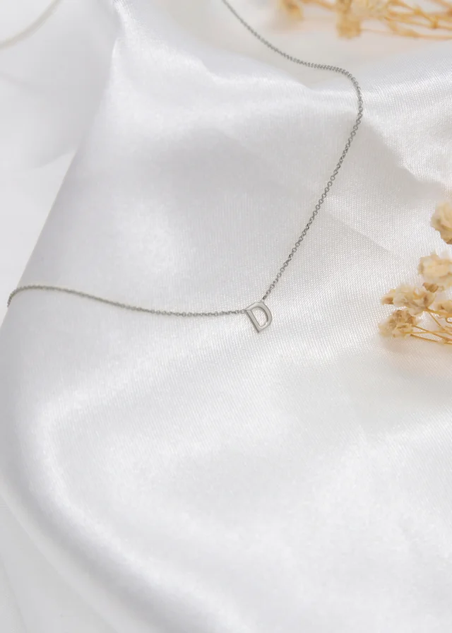 Golden Moments Sterling Silver 'D' Initial Necklace