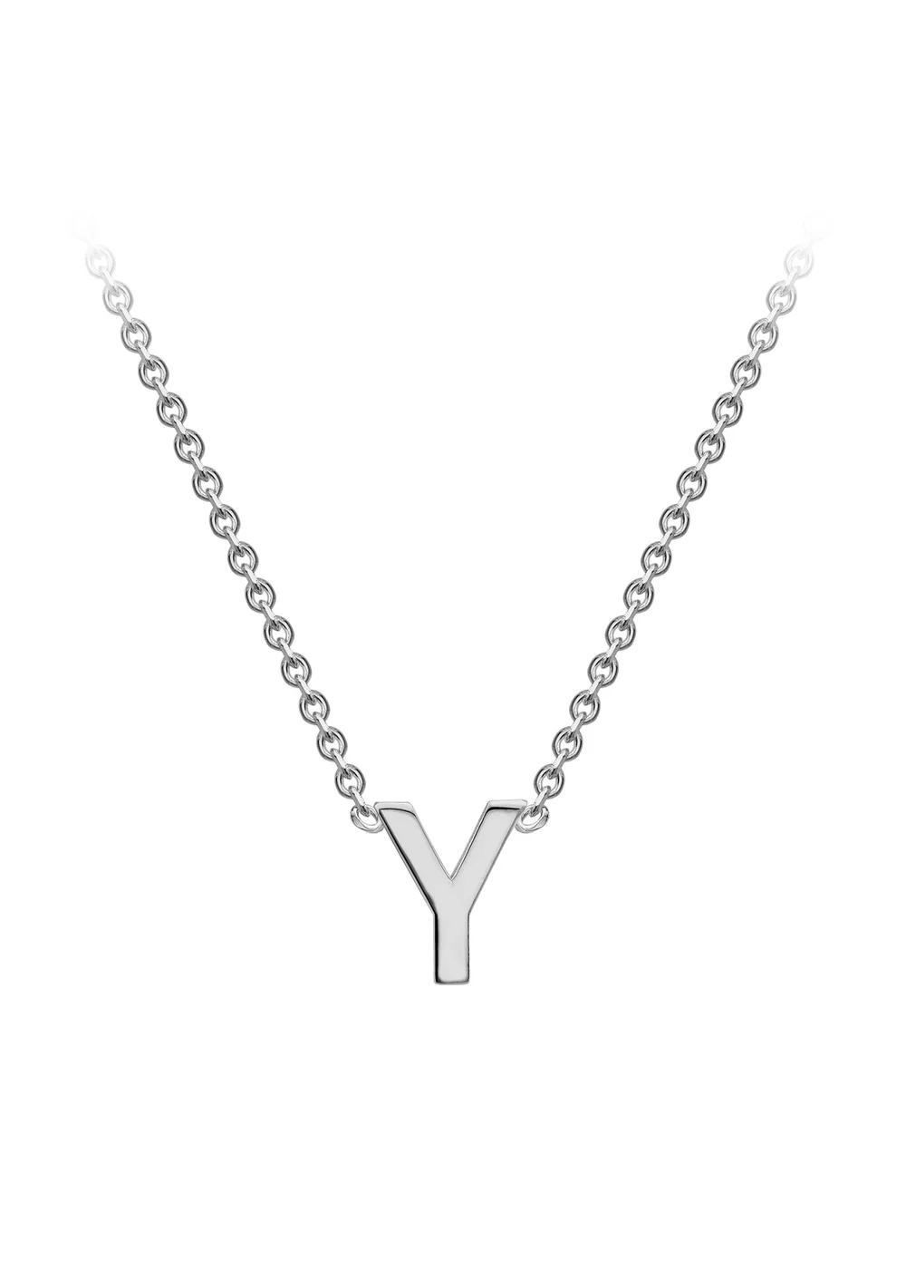 Golden Moments Sterling Silver 'Y' Initial Necklace - Y Image 1