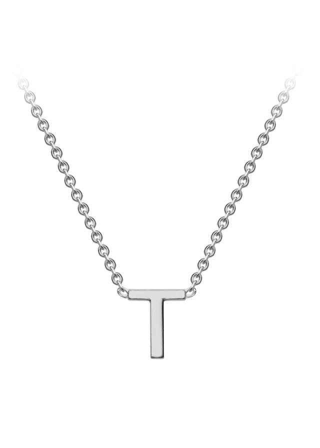 Golden Moments Sterling Silver 'T' Initial Necklace