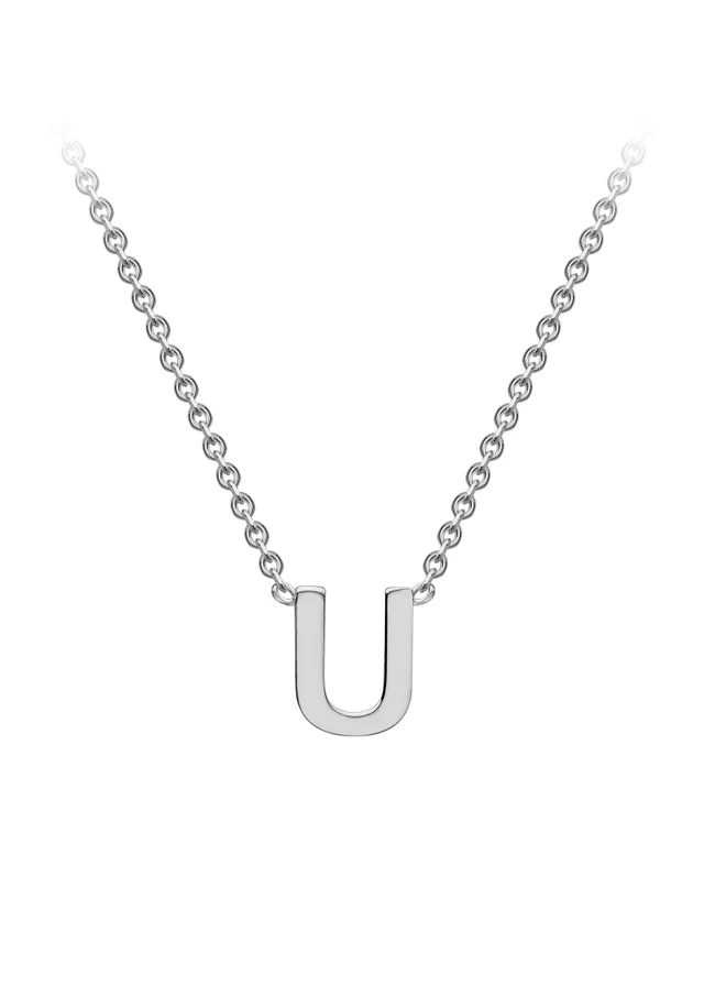 Golden Moments Sterling Silver 'U' Initial Necklace