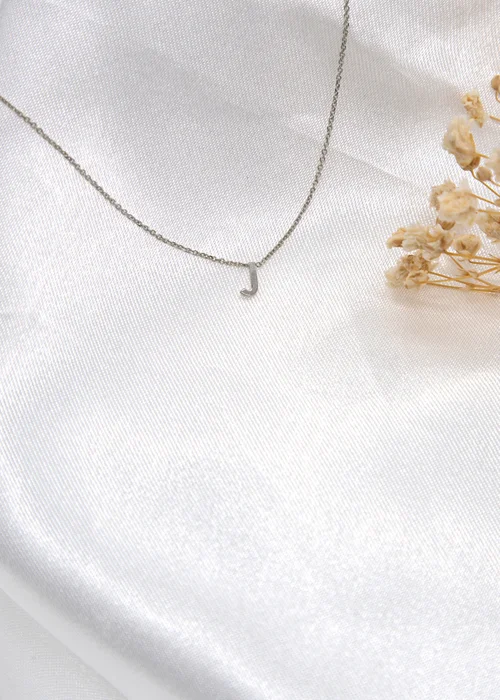 Golden Moments Sterling Silver 'J' Initial Necklace - J Image 2