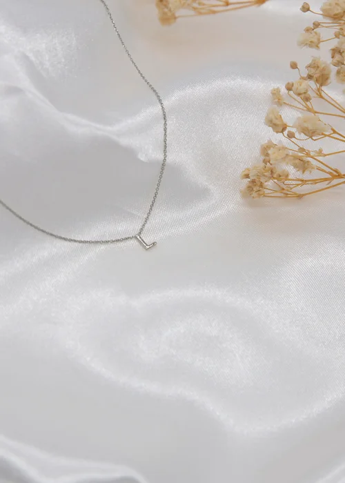 Golden Moments Sterling Silver 'L' Initial Necklace - L Image 2