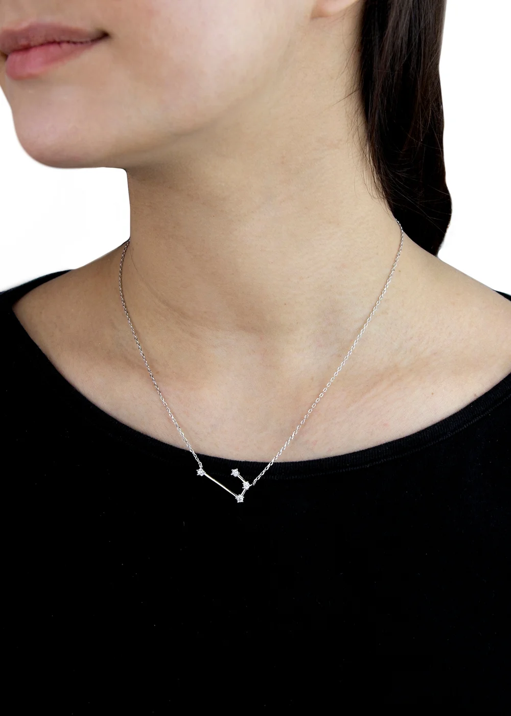 Golden Moments Sterling Silver Aries Star Constellation Necklace - One Size Image 2