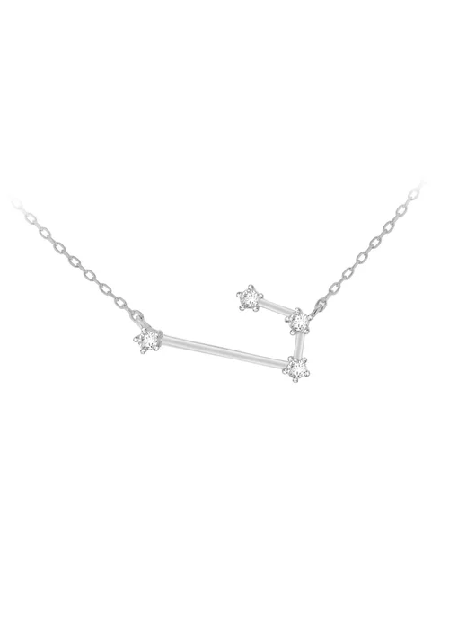Golden Moments Sterling Silver Aries Star Constellation Necklace - One Size Image 1
