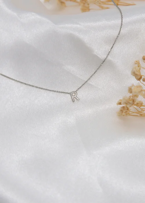 Golden Moments Sterling Silver 'R' Initial Necklace - R Image 2